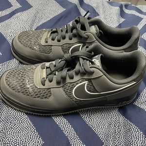 Black nike air force snake skin 1s| size 10